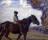Sir Alfred James Munnings Riding Bareback painting